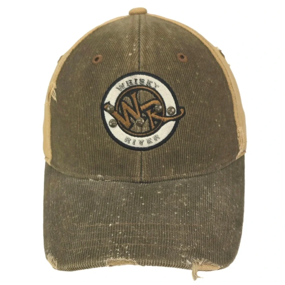 JR Nation Whiskey River Hat Mens OSFA Dale Jr Bar Corduroy Distressed NASCAR Cap